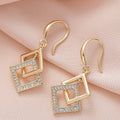 Geometric Overlapping Nested Rhombus Square Earrings Female Temperament - Norellé