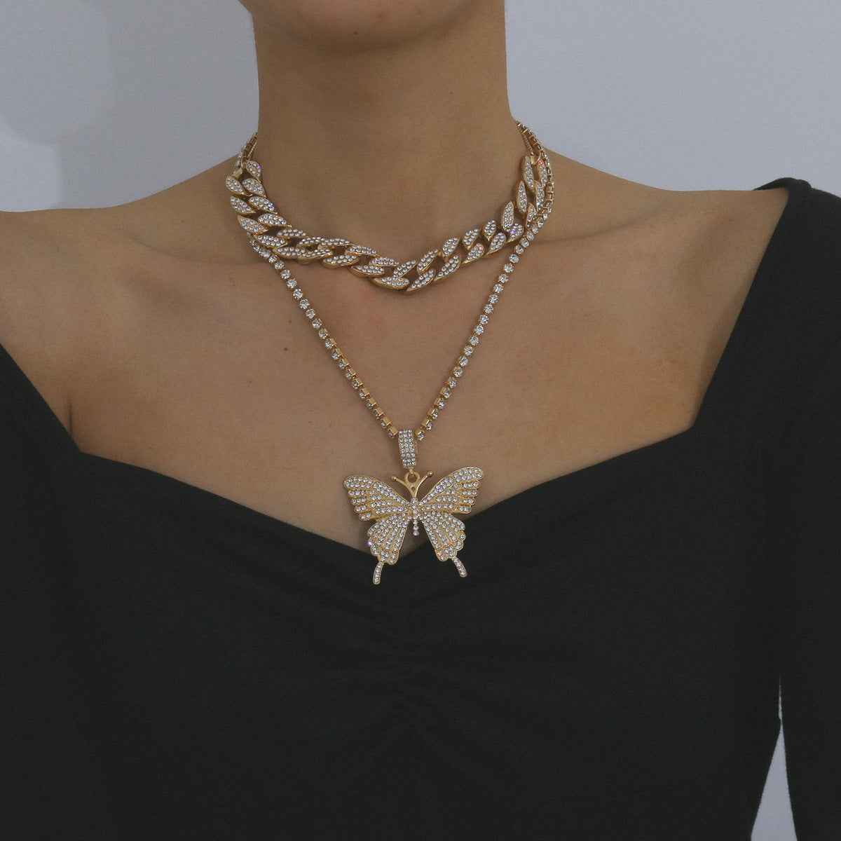 Necklace with diamond butterfly necklace - Norellé