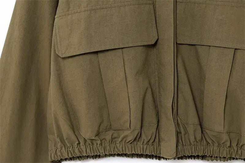 Pocket Decoration Short Shirt Leisure Skirt