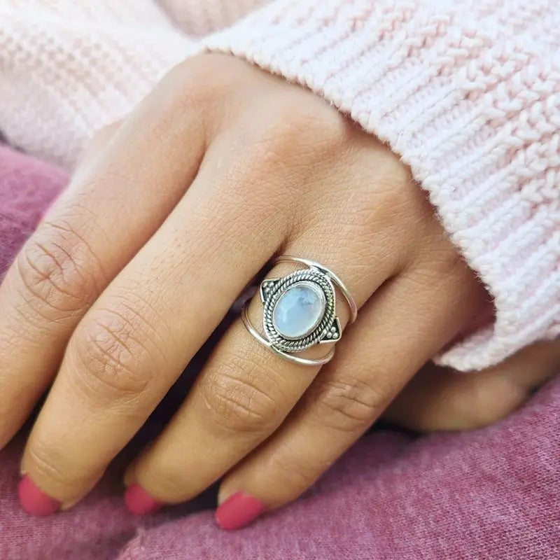 Oval Fashion Simple Personalized Stone Ring - Norellé
