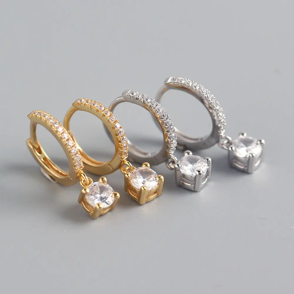 Female S925 Sterling Silver INS Style Rhinestone Earrings - Norellé
