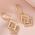 Geometric Overlapping Nested Rhombus Square Earrings Female Temperament - Norellé