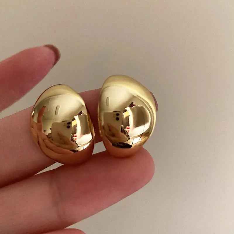 Metal Irregular C- Shaped Earrings Cold Wind Fashionable Temperament - Norellé