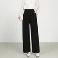 Cotton And Linen High Waist Suit Straight Wide-leg Pants - Norellé