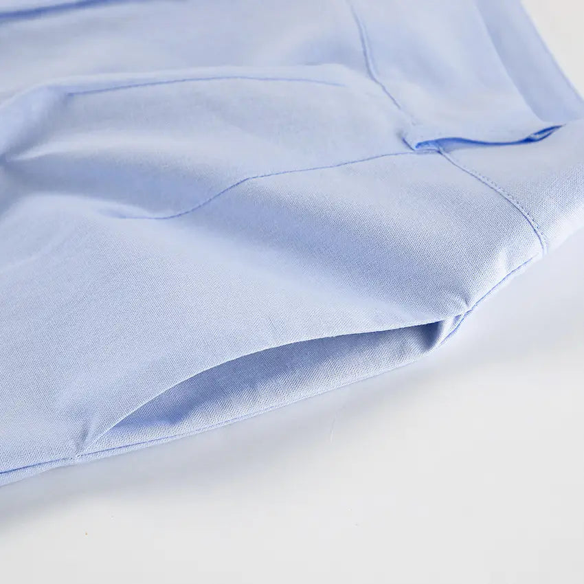 Blue Cotton Linen Sleeveless Waistcoat Vest Trousers Suit