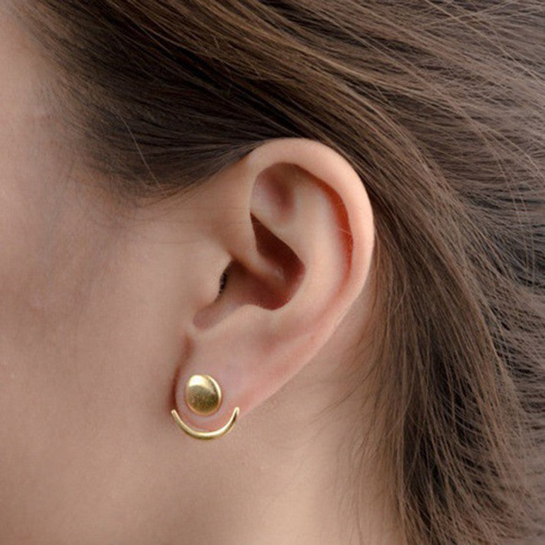 Creative Star And Moon Ear Studs Female Geometric Shape - Norellé