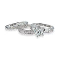 Creative Rectangular Zircon Three-piece Ring Set - Norellé