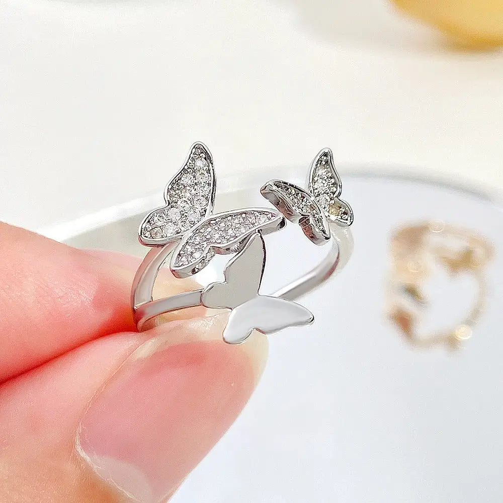 Fashion Butterfly Female Diamond Index Finger Ring - Norellé