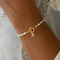 Retro Minimalist Style Pearl 26 Letter Bracelet For Women - Norellé