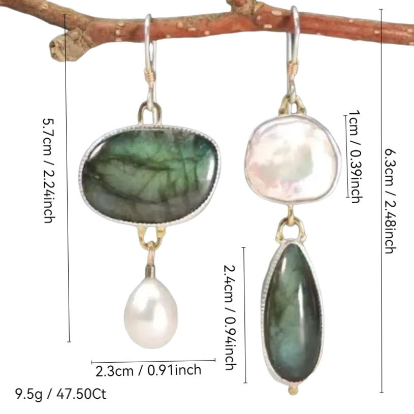 Irregular Amber Pearl Jewelry Eardrops - Norellé