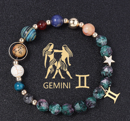 Natural Stone Twelve Constellations Bracelets Cut Hemp Stone Fashion - Norellé