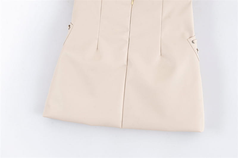 Fashion Slim Coated Fabric High Waist Mini Skirt