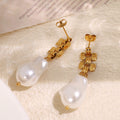 Women's 18K Gold French Style Temperament Vintage Chain Titanium Steel Earrings - Norellé