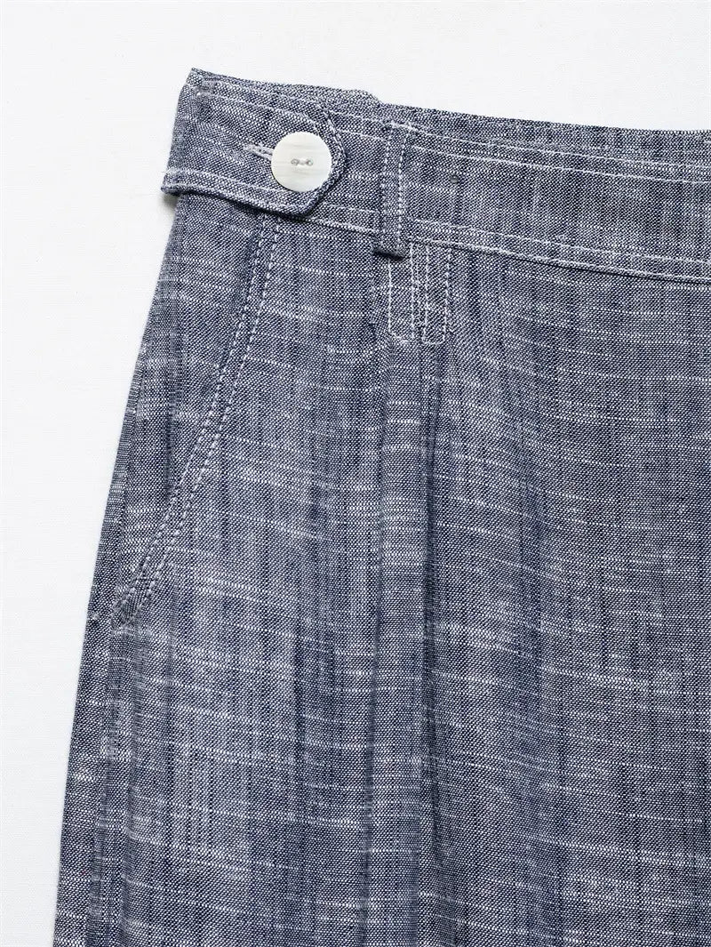 Pocket Decoration Short Shirt Trousers