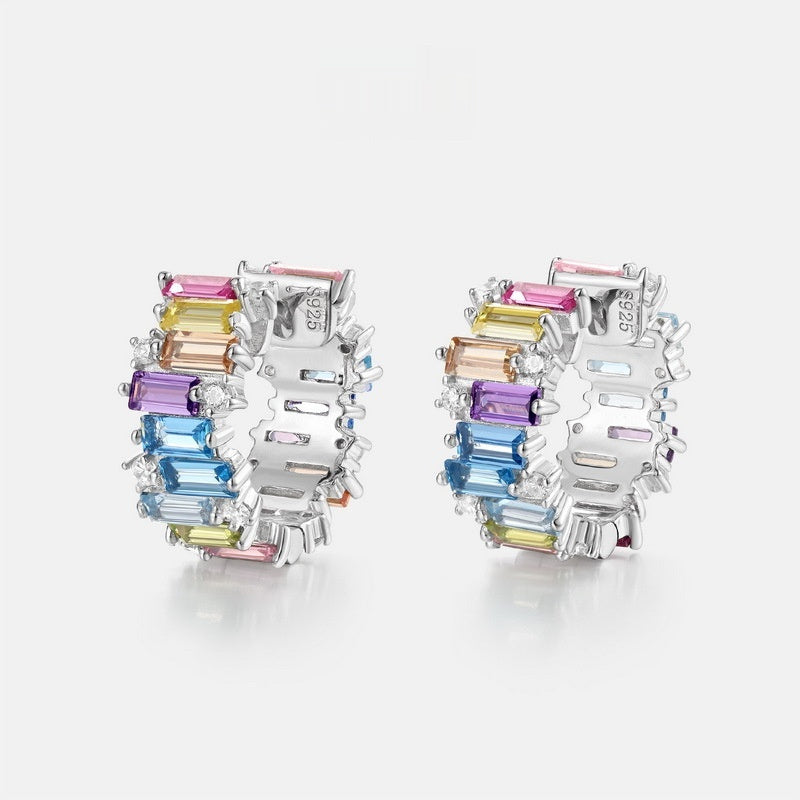 Irregular Color Zirconium Ear Studs - Norellé