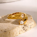Stainless Steel With Rhinestone Ring Titanium Steel Ornament - Norellé