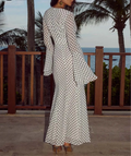 Elegant White Print Women's Dress - Norellé
