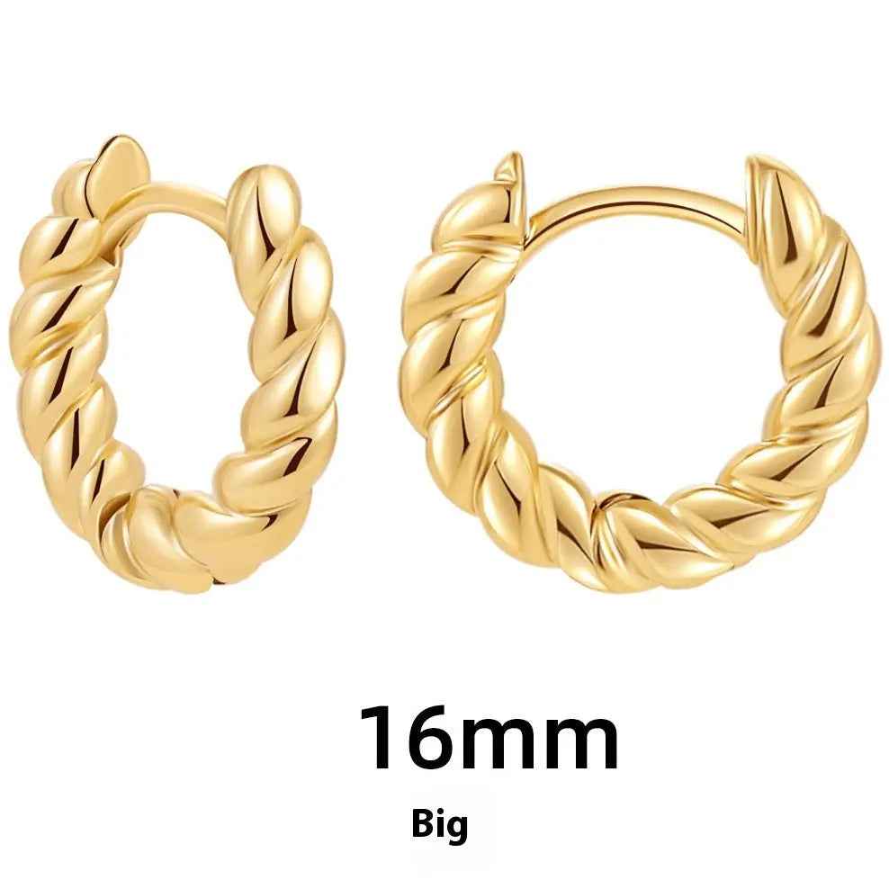 Women's Simple Hollow Pentagram Love Square Twist Earrings - Norellé