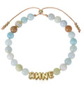 Bubble Letter Bracelet, Natural Stone Name Bracelet - Norellé