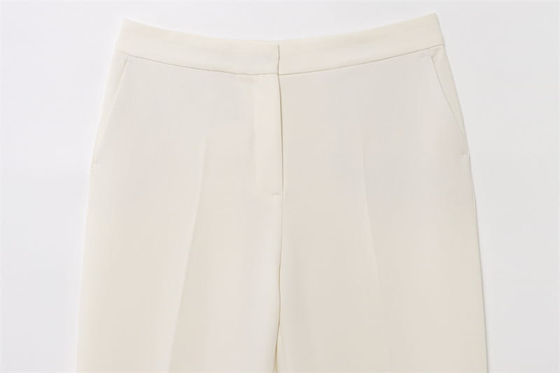 Thin Scarf Lapel Blazer Straight-leg Pants