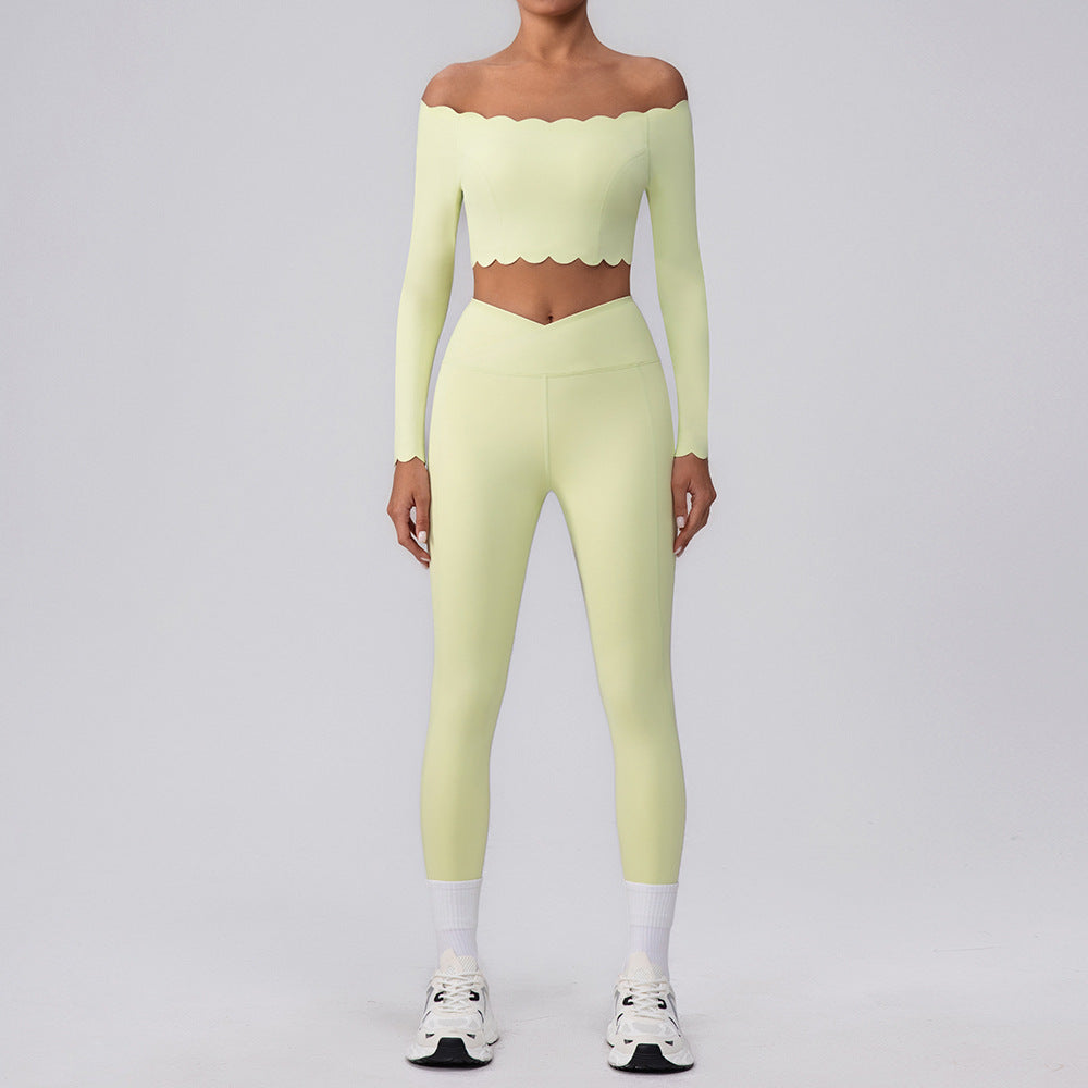 Off-shoulder Yoga Clothing Top Push Up With Breast Pads - Norellé
