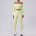 Off-shoulder Yoga Clothing Top Push Up With Breast Pads - Norellé