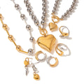 Color Matching Ornament Stainless Steel Heart Necklace - Norellé