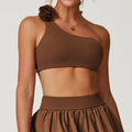 Irregular Spaghetti-strap Quick-drying Beauty Back Underwear Oblique One Shoulder Sports Bra - Norellé