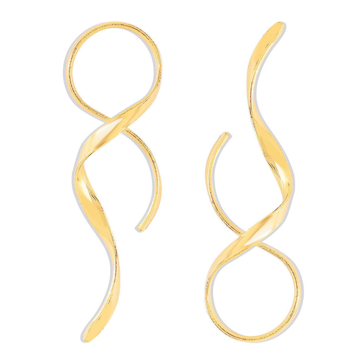 Line Simple Metal Earrings Asymmetric Fashion Earrings - Norellé