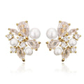 Freshwater Pearl Zircon Earrings Drop-shaped - Norellé
