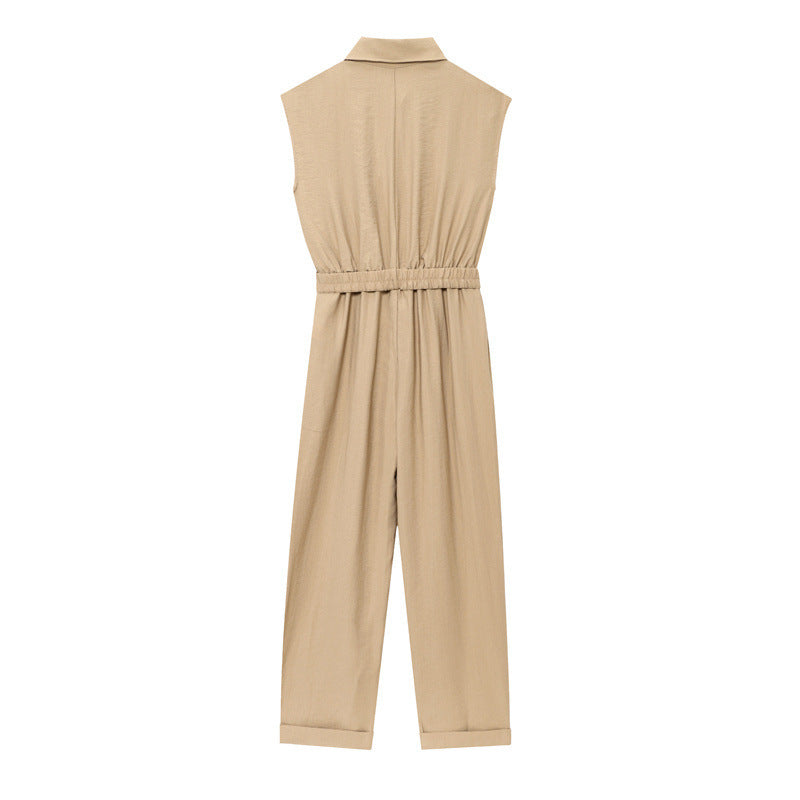 High-grade Sleeveless Slim With Belt Jumpsuit - Norellé