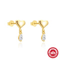 Loving Heart In Sterling Silver Horse Eye Zircon Pendant Earrings - Norellé