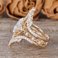 Crown Horse Eye Diamond Ring Set Copper Luxury - Norellé