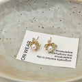 New Exquisite Fashion All-match Small Diamond Pearl Flower Earrings - Norellé