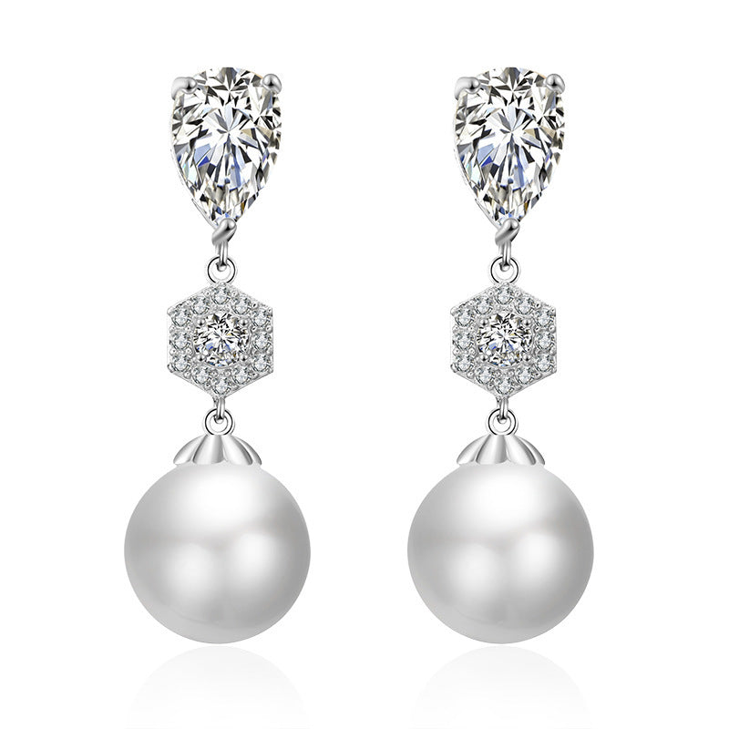 Stylish Water Drop Zircon Earrings Elegant - Norellé