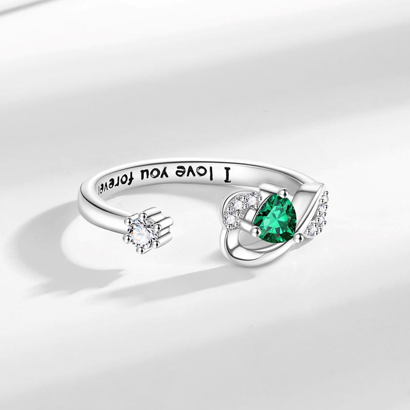 Heart-shaped Birthstone Women’s Ring Fashion