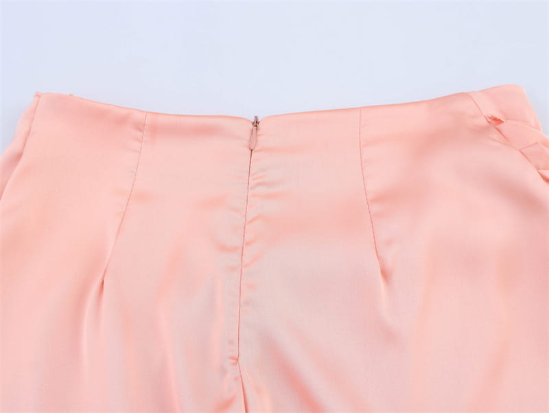 Gold Inlaid Silk Satin Texture Midi Dress