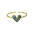 Brass 18K Gold Plated Color Zirconium Love Women's Ring - Norellé