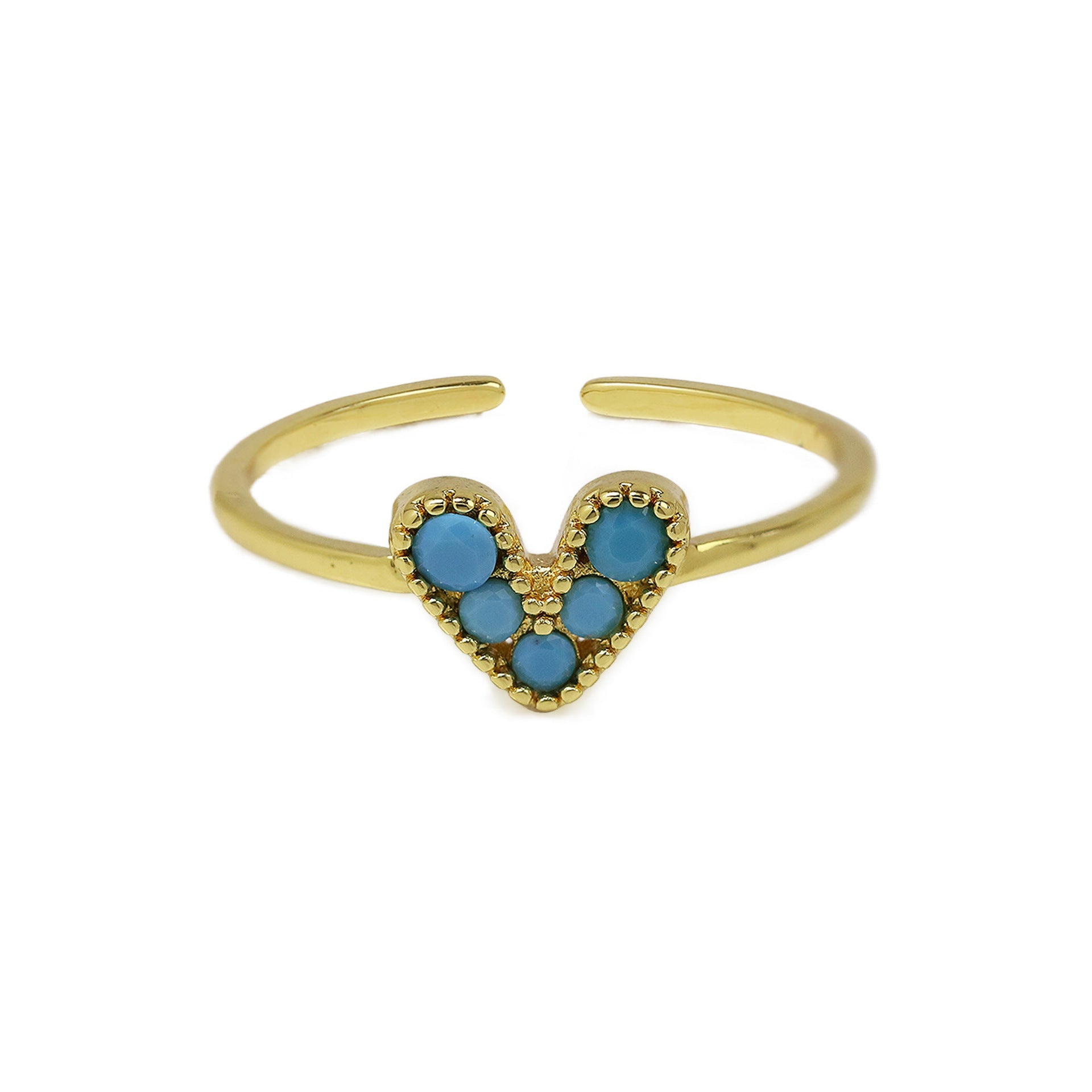Brass 18K Gold Plated Color Zirconium Love Women's Ring - Norellé