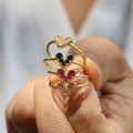 Brass 18K Gold Plated Color Zirconium Love Women's Ring - Norellé