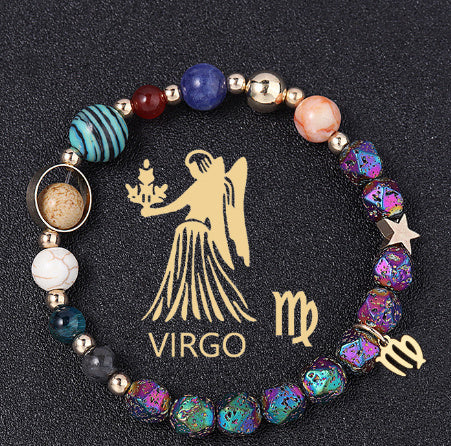 Natural Volcanic Rock Electroplating Twelve Constellations Bracelets - Norellé