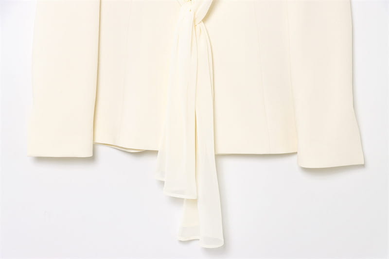 Thin Scarf Lapel Blazer Straight-leg Pants