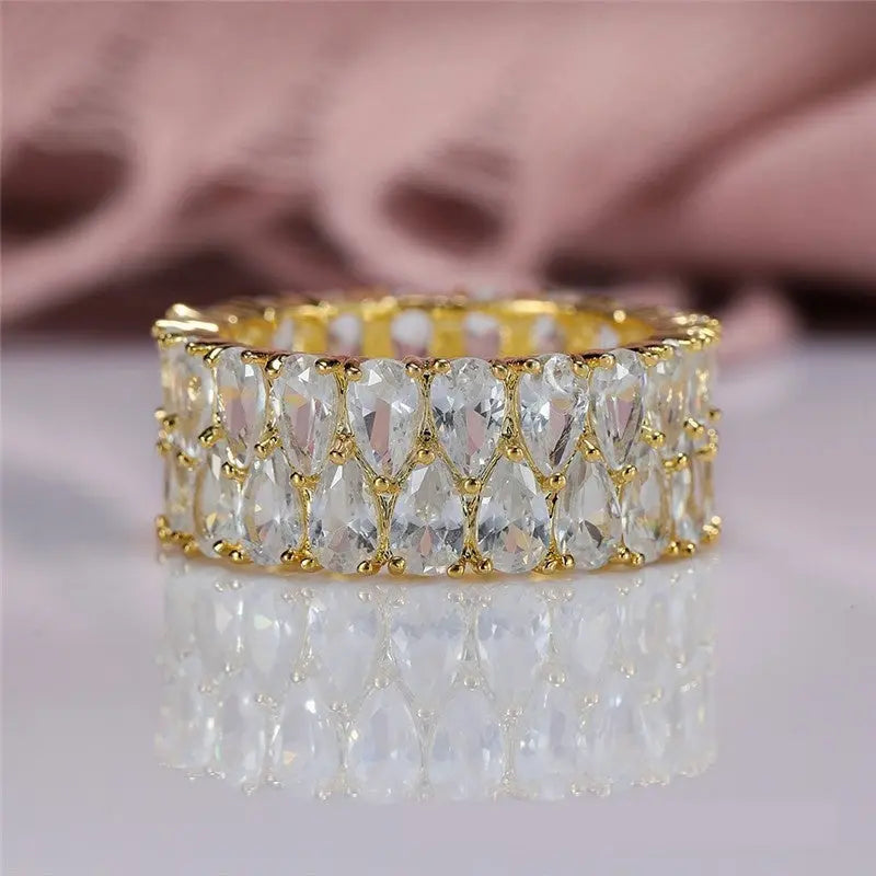 Irregular Gem With High Diamond And Full Ring - Norellé