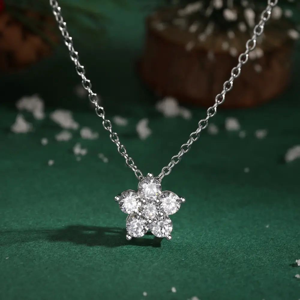 S925 Sterling Silver Necklace Women’s Advanced Oval Water Foam 8A Heart-shaped Zircon Flower Horse Eye Clavicle Chain