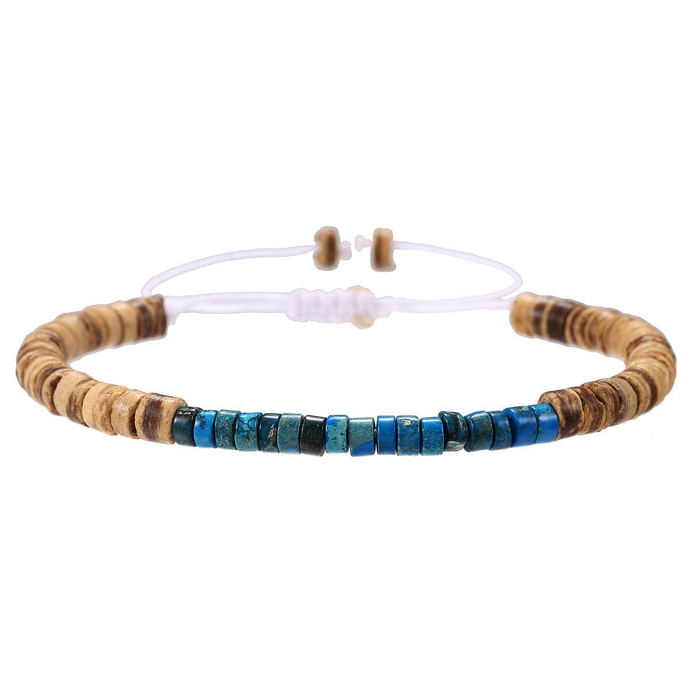 Simple Turquoise Wooden Bead Bracelet - Norellé