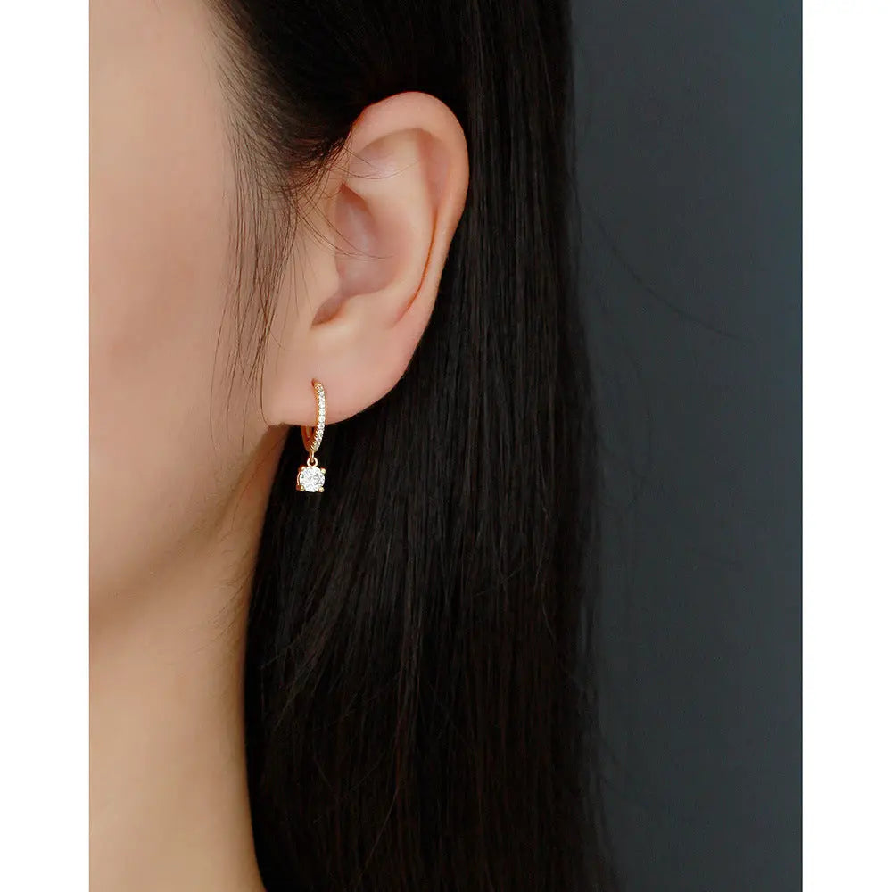 Female S925 Sterling Silver INS Style Rhinestone Earrings - Norellé