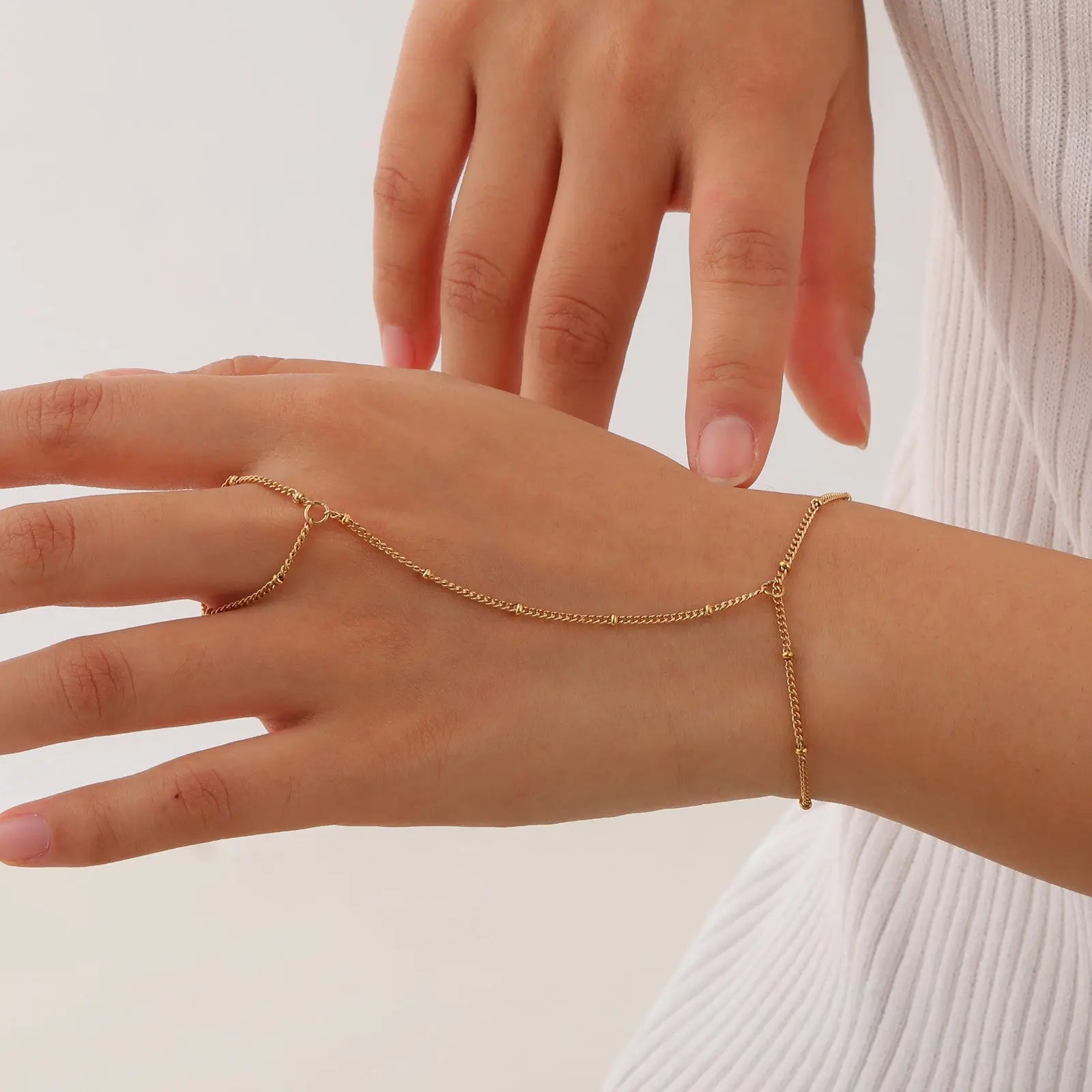 Stainless Steel Hand Support Chain Snake Chain Double Layer Twin - Norellé