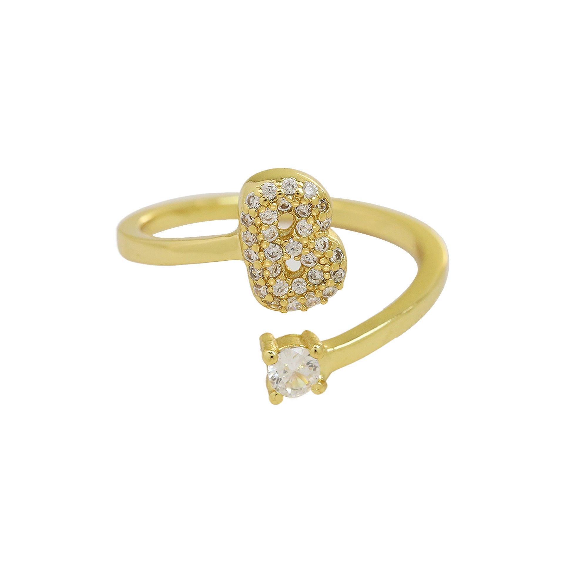 Cute 26 English Letters Open Adjustable Personality Ring - Norellé