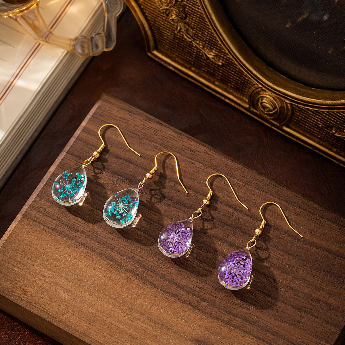 Drop-shaped Transparent Dream Glass Ball Earrings - Norellé