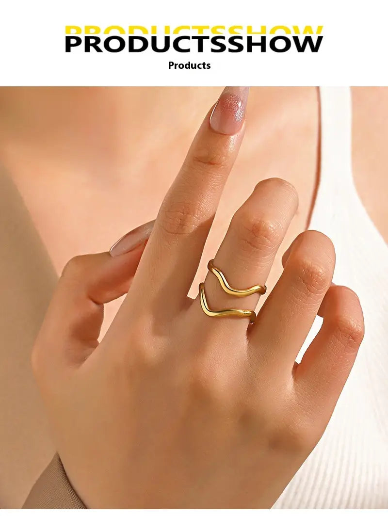 Simplicity Style Stainless Steel Shaped Ring For Women